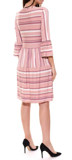 Kleider*BOYSEN´S Damen Mini-Kleid Stufen-Kleid mit Streifen 34988469 Rosa