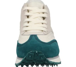 Sneaker & Turnschuhe*Bronx Damen Echtleder-Sneaker rutschfester Sohle Schnür-Schuhe im Retro-Look 66373-CP 127 Weiß/Bunt