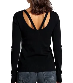 Mäntel & Jacken*bruno banani Damen Strick-Jacke modischer Cardigan mit Cut Out´s 41842609 Schwarz