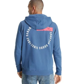 Pullover & Sweater*bruno banani Herren Kapuzen-Pullover modischer Baumwoll-Pullover Hoodie Slim Fit 95715065 Blau