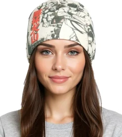 Caps & Mützen*BioworldMerch CAPCOM Street-Fighter Beanie mit Ryu, Blanka und anderen Kämpfern Gaming-Mütze Strick-Beanie Fan-Artikel KC201429STR Creme-Weiß/Grün/Rot