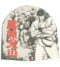 Caps & Mützen*BioworldMerch CAPCOM Street-Fighter Beanie mit Ryu, Blanka und anderen Kämpfern Gaming-Mütze Strick-Beanie Fan-Artikel KC201429STR Creme-Weiß/Grün/Rot