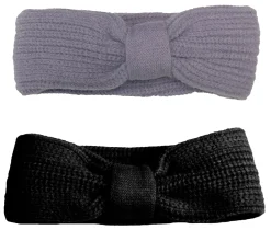 Caps & Mützen*CAPELLI NEW YORK Strick-Stirnband mit Knoten Winter-Stirnband Kopfbedeckung oder Schwarz Lila