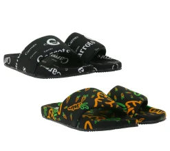 Sandalen & Zehentrenner*Carrots Slides Sommer-Schuhe Herren Slip-On Latschen Pantoletten Schwarz/Orange oder Orange/Grün