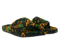 Sandalen & Zehentrenner*Carrots Slides Sommer-Schuhe Herren Slip-On Latschen Pantoletten Schwarz/Orange oder Orange/Grün