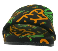 Sandalen & Zehentrenner*Carrots Slides Sommer-Schuhe Herren Slip-On Latschen Pantoletten Schwarz/Orange oder Orange/Grün