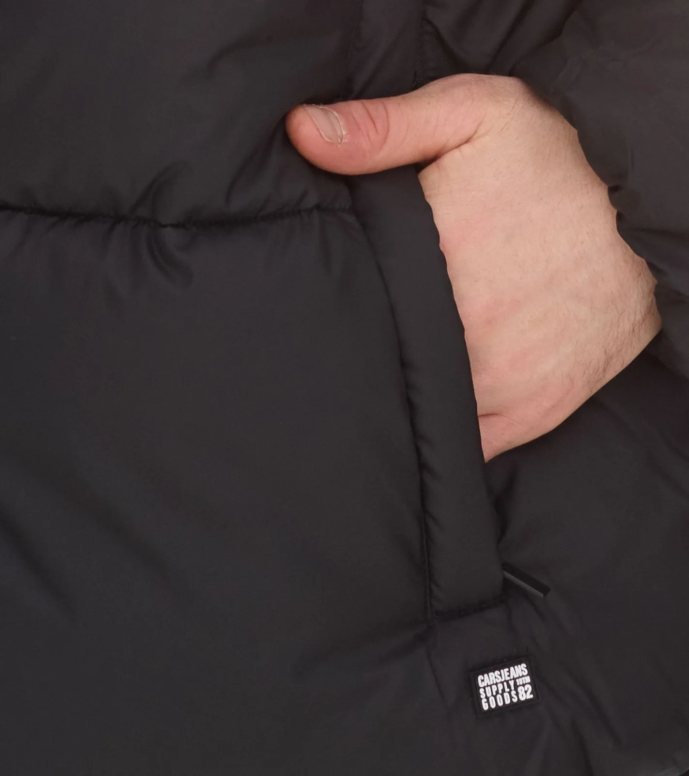 Jacken & Mäntel*CARS JEANS Soymas Herren gesteppte Alltags-Jacke Puffer-Jacke mit abnehmbarer Kapuze Herbst-Jacke Stepp-Jacke 6617601 Schwarz