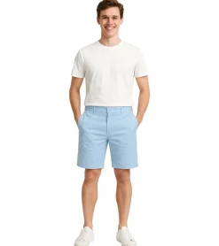 Shorts & Bermudas*CASUAL FRIDAY Peterson Herren Freizeit-Bermuda Chino-Hose mit Leinen Baumwoll-Shorts kurze Hose 20504682 154030 Blau