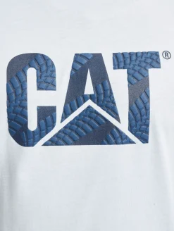 T-Shirts & Tank Tops*CATERPILLAR T-Shirt mit -Räder-Print weiß