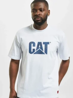 T-Shirts & Tank Tops*CATERPILLAR T-Shirt mit -Räder-Print weiß