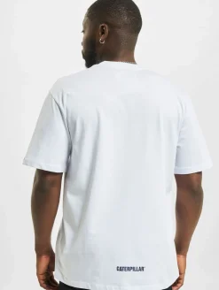 T-Shirts & Tank Tops*CATERPILLAR T-Shirt mit -Räder-Print weiß