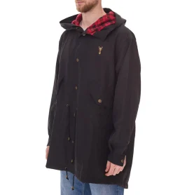 Jacken & Mäntel*Cavallo de Ferro Herren Parka Herbst-Jacke mit Kapuze Übergangs-Jacke CSJA002 Schwarz