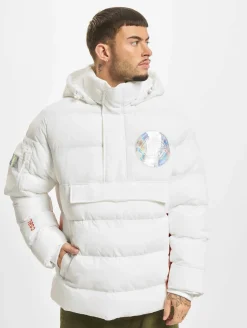 Jacken & Mäntel*CAYLER & SONS BL Mission Control Half Zip Pufferjacke weiß/orange