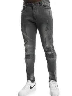 Jeans & Hosen*CAYLER & SONS Panel-Jeanshose im Used-Look in Vintage-Schwarz