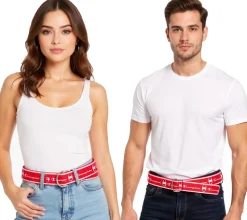 Gürtel*Champion Gürtel für Damen und Herren mit Marken-Logo Alltags-Gürtel 150cm CH3004BFFN1-105 Schwarz/Weiß