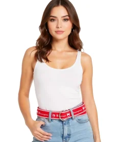 Gürtel*Champion Gürtel für Damen und Herren mit Marken-Logo Alltags-Gürtel 150cm CH3004BFFN1-105 Schwarz/Weiß