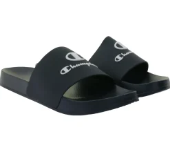 Zehentrenner & Sandalen|Pantoffeln & Hausschuhe*Champion Kos Damen und Herren Bade-Schuhe Badelatschen Sommer-Schuhe Schlupf-Schuhe S22175 KK001 Schwarz