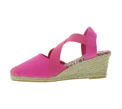 Zehentrenner & Sandalen|Halbschuhe & Pumps*Citywalk Wedges Damen Keilabsatz-Sandalen mit Gummizug Espadrilles 11007623 Pink