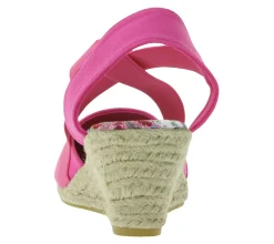 Zehentrenner & Sandalen|Halbschuhe & Pumps*Citywalk Wedges Damen Keilabsatz-Sandalen mit Gummizug Espadrilles 11007623 Pink