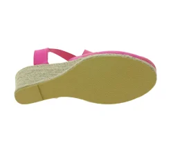 Zehentrenner & Sandalen|Halbschuhe & Pumps*Citywalk Wedges Damen Keilabsatz-Sandalen mit Gummizug Espadrilles 11007623 Pink