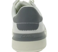 Schnürschuhe & Halbschuhe*Clarks Courtlite Herren Echtleder-Schuhe Freizeit-Schuhe Schnür-Schuhe Sneaker 26176726 7 Weiß/Grau