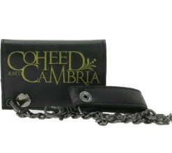 Portemonnaies & Geldbörsen*BioworldMerch COHEED AND CAMBRIA Leder-Geldbörse mit Logo-Motiv Metalldruckknöpfen und Kette Rockiger Gothic-Style LW105544COH0 Schwarz/Gold