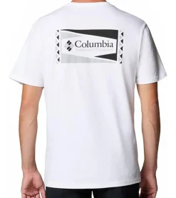 T-Shirts & Tank Tops*Columbia North Cascades Kurzarm-T-Shirts weiß/sechseckige Flagge