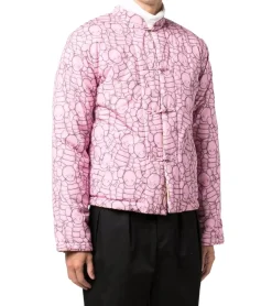 Pullover & Sweater|Jacken & Mäntel*CDG Comme Des Garçons Shirt x KAWS Jacke mit auffälligen Muster und Knopfverschluss FH-J006-W21 Pink/Gelbx KAWS Jacke