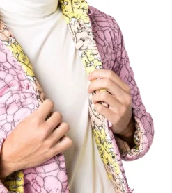 Pullover & Sweater|Jacken & Mäntel*CDG Comme Des Garçons Shirt x KAWS Jacke mit auffälligen Muster und Knopfverschluss FH-J006-W21 Pink/Gelbx KAWS Jacke