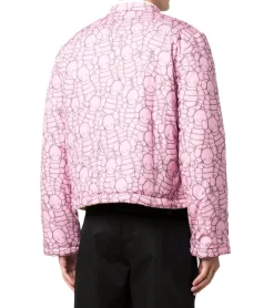 Pullover & Sweater|Jacken & Mäntel*CDG Comme Des Garçons Shirt x KAWS Jacke mit auffälligen Muster und Knopfverschluss FH-J006-W21 Pink/Gelbx KAWS Jacke