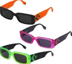 Sonnenbrillen*Converse Damen & Herren Sonnenbrille mit UV400-Schutz mit Lichtdurchlässigkeit S2 Urlaubs-Brille Sommer-Brille SCO228 Schwarz/Grün, Schwarz/Pink oder Schwarz/Orange