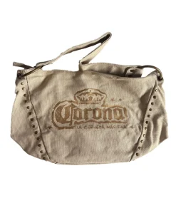 Rucksäcke & Taschen*BioworldMerch Corona Bier Canvas Schulter-Tasche kleiner Shopper Fan-Artikel Canvas Tasche 34x21 cm Beige/Braun