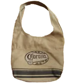 Rucksäcke & Taschen*BioworldMerch Corona Bier Canvas Schulter-Tasche kleiner Shopper Fan-Artikel Canvas Tasche 48x25 cm Beige/Braun