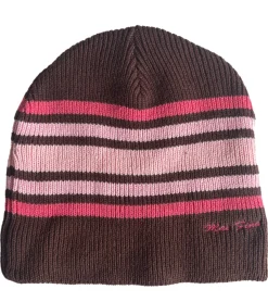 Caps & Mützen*Bio-Domes Headgear Corona Damen Beanie Winter-Mütze weiche Strick-Mütze mit Logo-Stickerei Baumwoll-Mütze KC101387COR Braun/Rosa