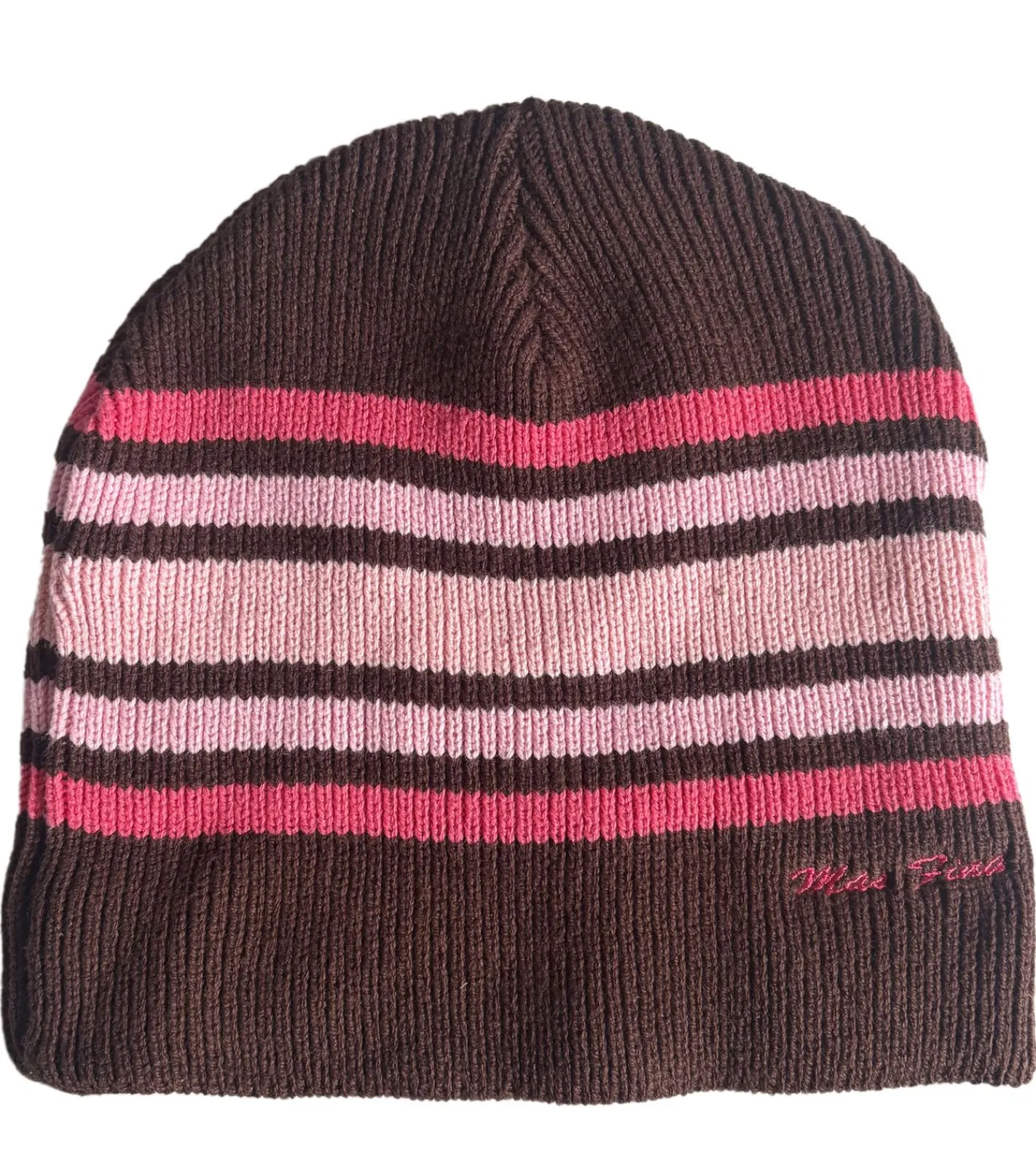 Caps & Mützen*Bio-Domes Headgear Corona Damen Beanie Winter-Mütze weiche Strick-Mütze mit Logo-Stickerei Baumwoll-Mütze KC101387COR Braun/Rosa