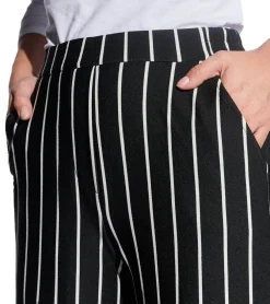 Hosen & Jeans*COURSE Damen High Waist Business-Hose gestreifte Büro-Hose Alltags-Hose Loose Fit 68695405 Schwarz/Weiß