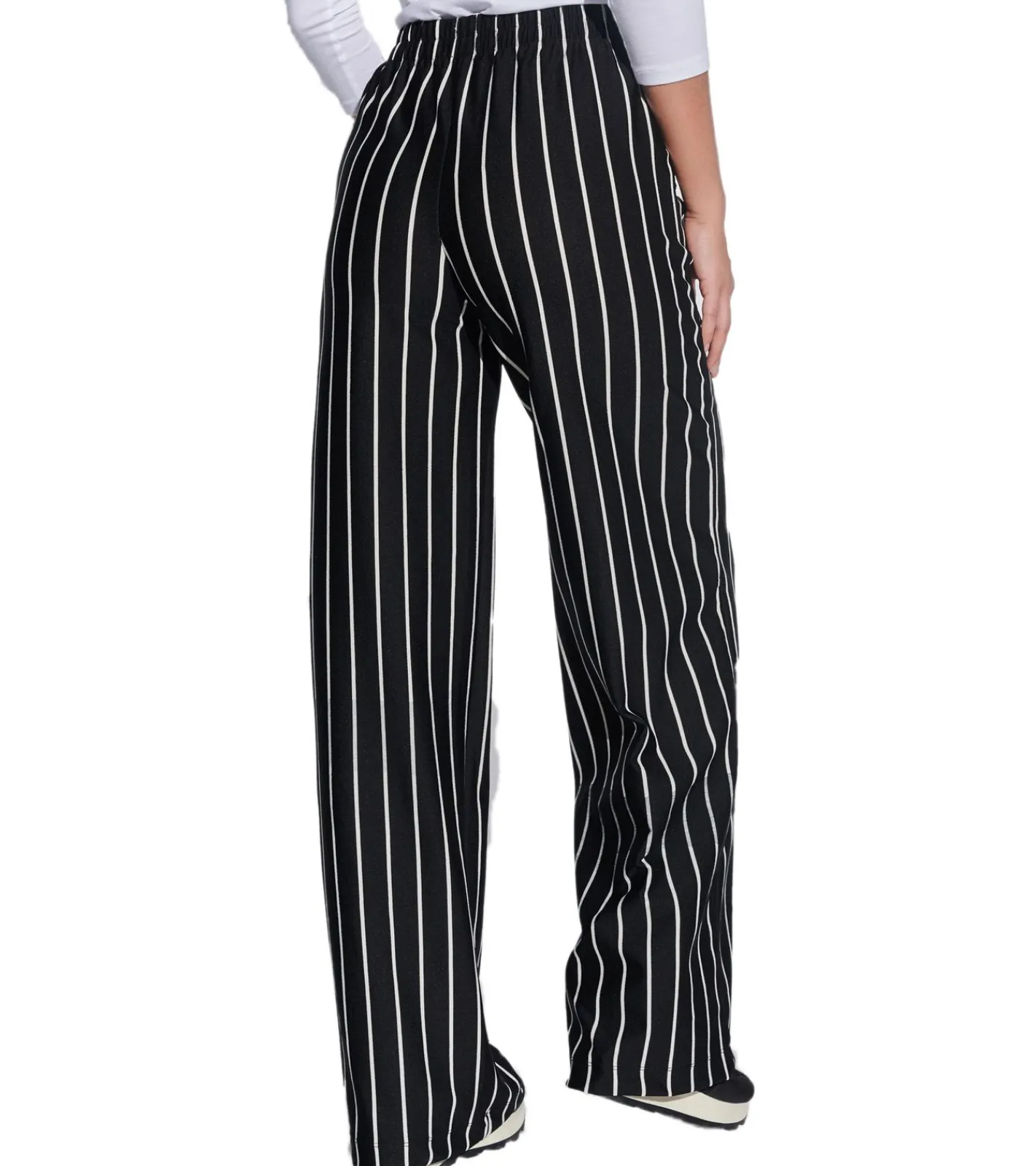 Hosen & Jeans*COURSE Damen High Waist Business-Hose gestreifte Büro-Hose Alltags-Hose Loose Fit 68695405 Schwarz/Weiß