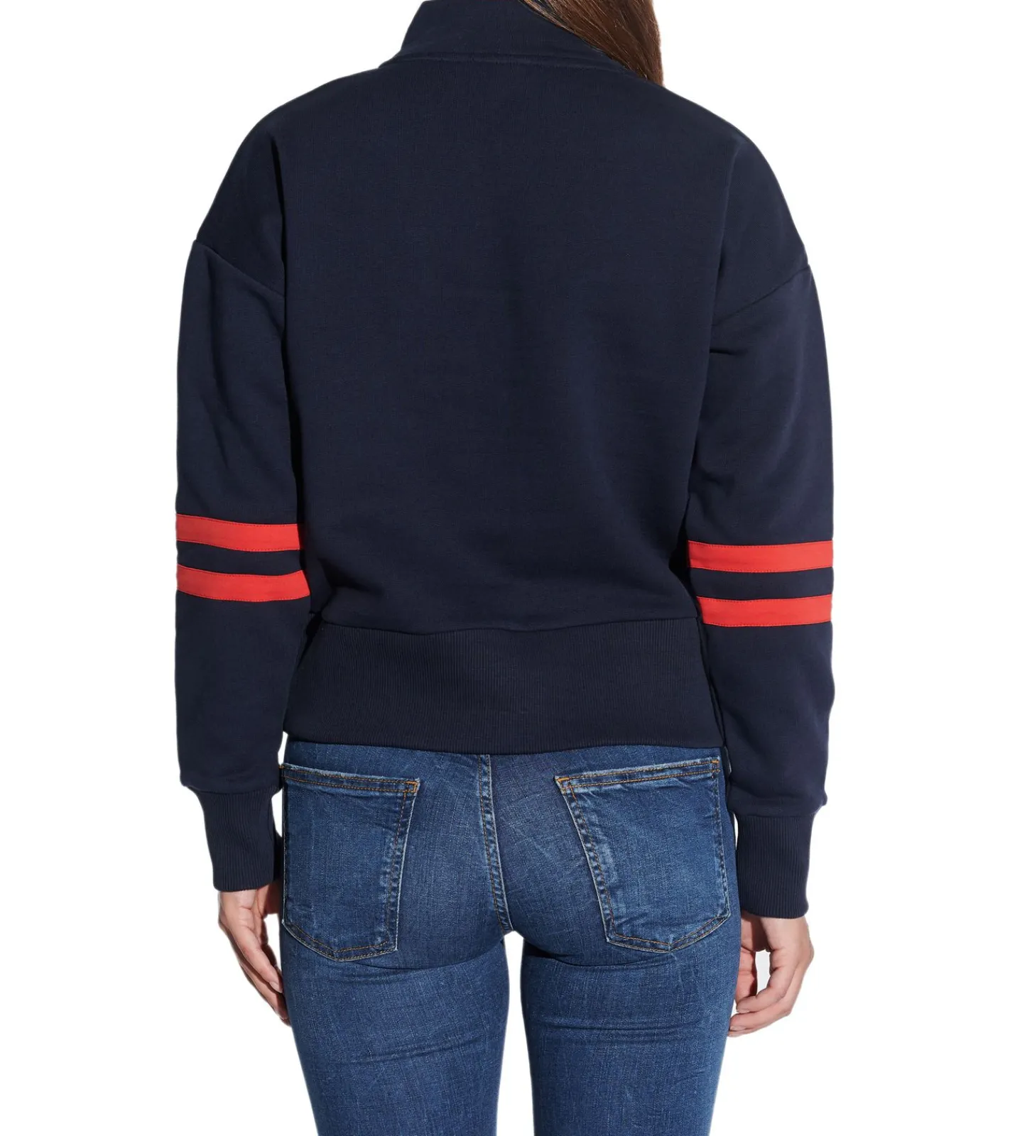 Sweater & Pullover*COURSE Damen Troyer-Pullover Baumwoll-Pullover mit Coca Cola-Print Langarm-Shirt 900959 Dunkelblau