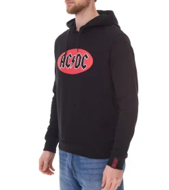 Pullover & Sweater*COURSE Herren ACDC Kapuzen-Pullover schlichter Baumwoll-Pullover Sweat-Hoodie Langarm-Shirt 4847 Schwarz/Rot