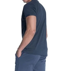 T-Shirts & Tank Tops*COURSE Herren Basic T-Shirt mit Ärmelaufschlag Rundhals-Shirt aus Baumwolle 901060 Dunkelblau