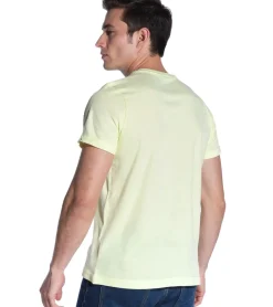 T-Shirts & Tank Tops*COURSE Herren T-Shirt mit großem Muhammad Ali Aufdruck Baumwoll-Shirt Rundhals-Shirt 900530 Gelb