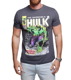 T-Shirts & Tank Tops*COURSE X MARVEL Herren T-Shirt mit The Incrededible Hulk-Motiv Rundhals-Shirt Fan-Shirt 900555T Grau