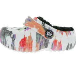Hausschuhe*crocs Classic Lined Tie-Dye Kinder Haus-Schuhe gefütterte Clogs mit Dual--Comfort 206683-0C4 Bunt