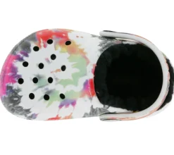 Hausschuhe*crocs Classic Lined Tie-Dye Kinder Haus-Schuhe gefütterte Clogs mit Dual--Comfort 206683-0C4 Bunt
