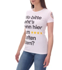 Tops & T-Shirts*Outlet46.de Damen ebay Fußball-Fan-Shirt Baumwoll-Rundhals-Shirt mit Rückennummer DFB Deutschland-Shirt Jubelsommer 900418 Weiß