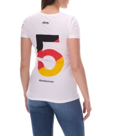 Tops & T-Shirts*Outlet46.de Damen ebay Fußball-Fan-Shirt Baumwoll-Rundhals-Shirt mit Rückennummer DFB Deutschland-Shirt Jubelsommer 900418 Weiß