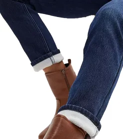 Große Größen|Hosen & Jeans*O46bpx Damen Jeans-Hose wärmende Thermo-Jeans Denim Jeans im 5-Pocket-Style 944823 Blau