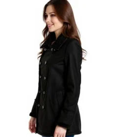 Große Größen|Mäntel & Jacken*O46bpx Damen Mantel mit Teddyfell Kragen Kunstlammfell-Jacke Herbst-Parka 939077 Schwarz