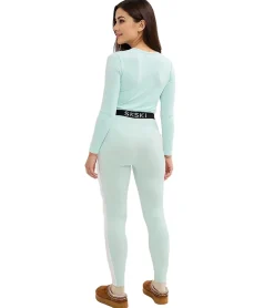 Sportunterbekleidung|Große Größen*O46bpx Damen nachhaltige Thermo-Leggings aus weichem Super-Stretch-Material Ski-Leggings 951614 Mint-Grün