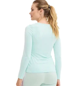 Sportunterbekleidung|Große Größen*O46bpx Damen nachhaltiges Thermo-Shirt aus weichem Super-Stretch-Material Ski-Unterwäsche 913257 Mint-Grün